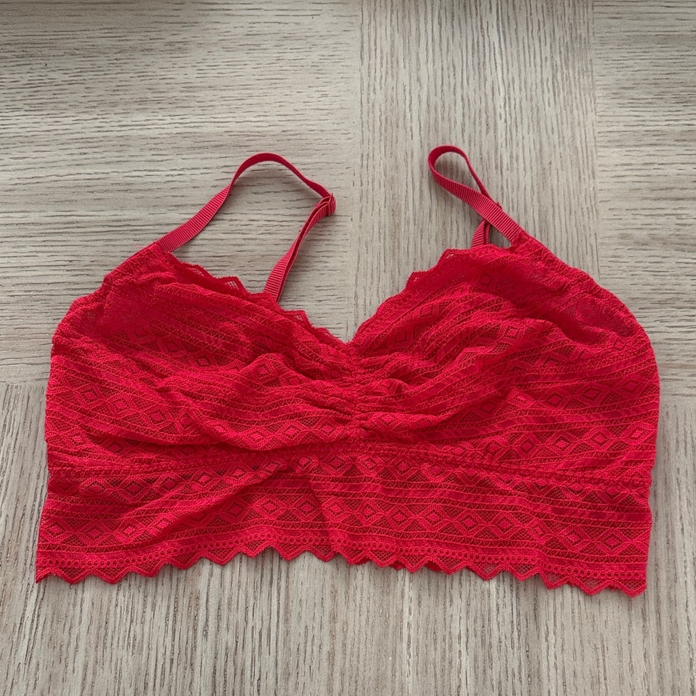 Red Lace Bralette Pink Victoria’s Secret Size Large